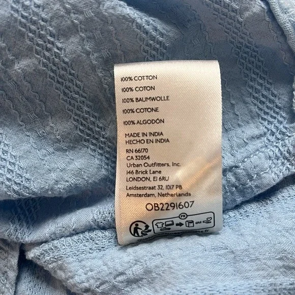 We The Free By Anthropologie  Shirt In Blue Oversized 100% Cotton Size Large - Picture 7 of 9